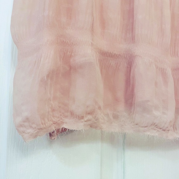 raw cut Vera Wang chiffon shirred layer knit back - Picture 3 of 12